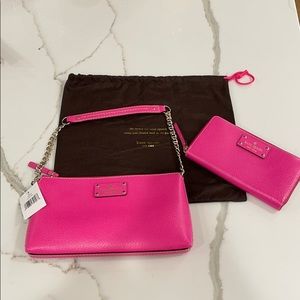 NWT Kate Spade Wellesley Byrd bag + wallet, pink
